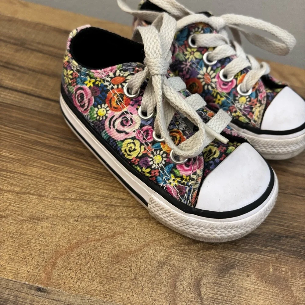 Converse Floral Print Low Top All Star Shoes Kids Sneakers Infant Baby Girl